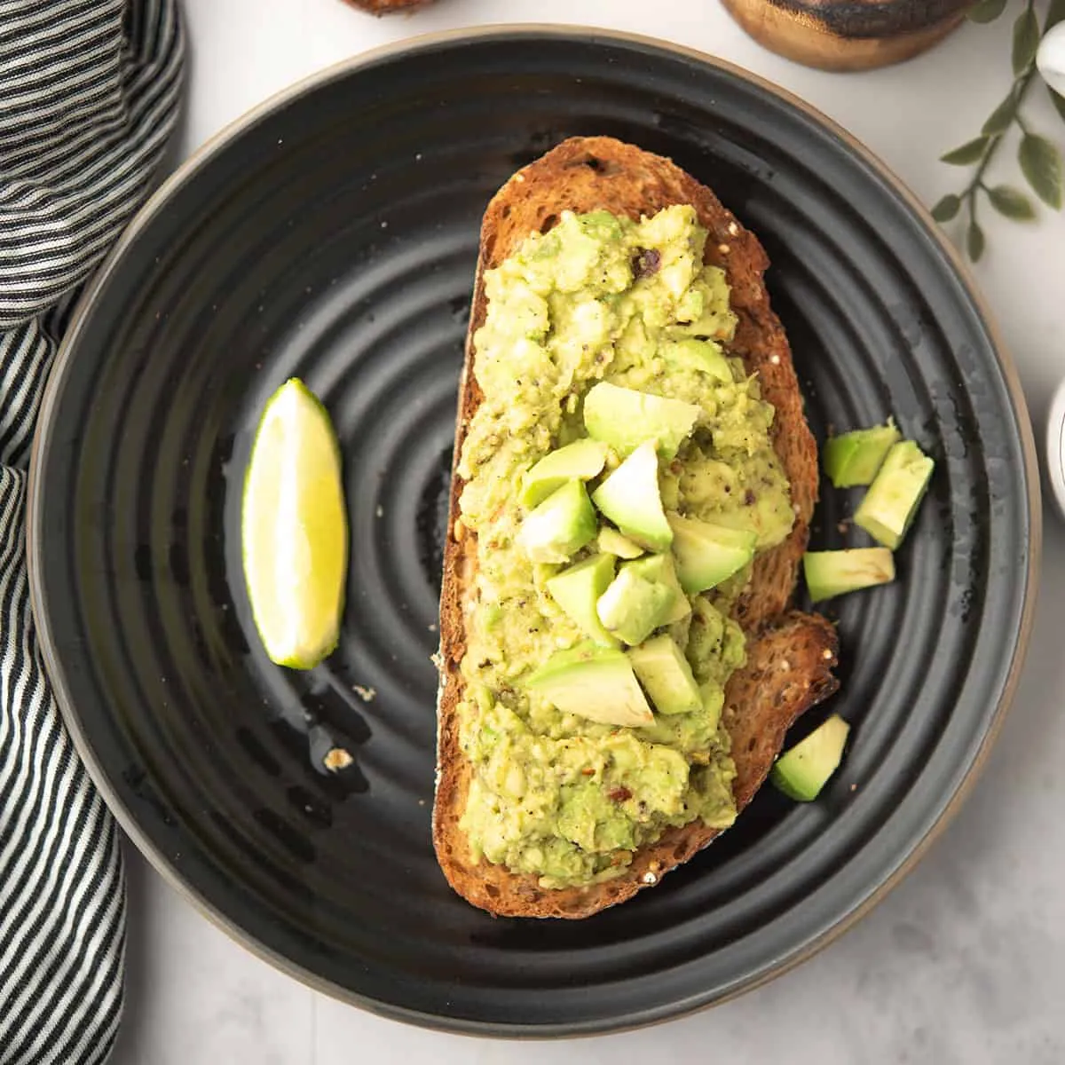 Avocado toast on toasted multigrain bread at Fluff and Crunch in Warman, SK